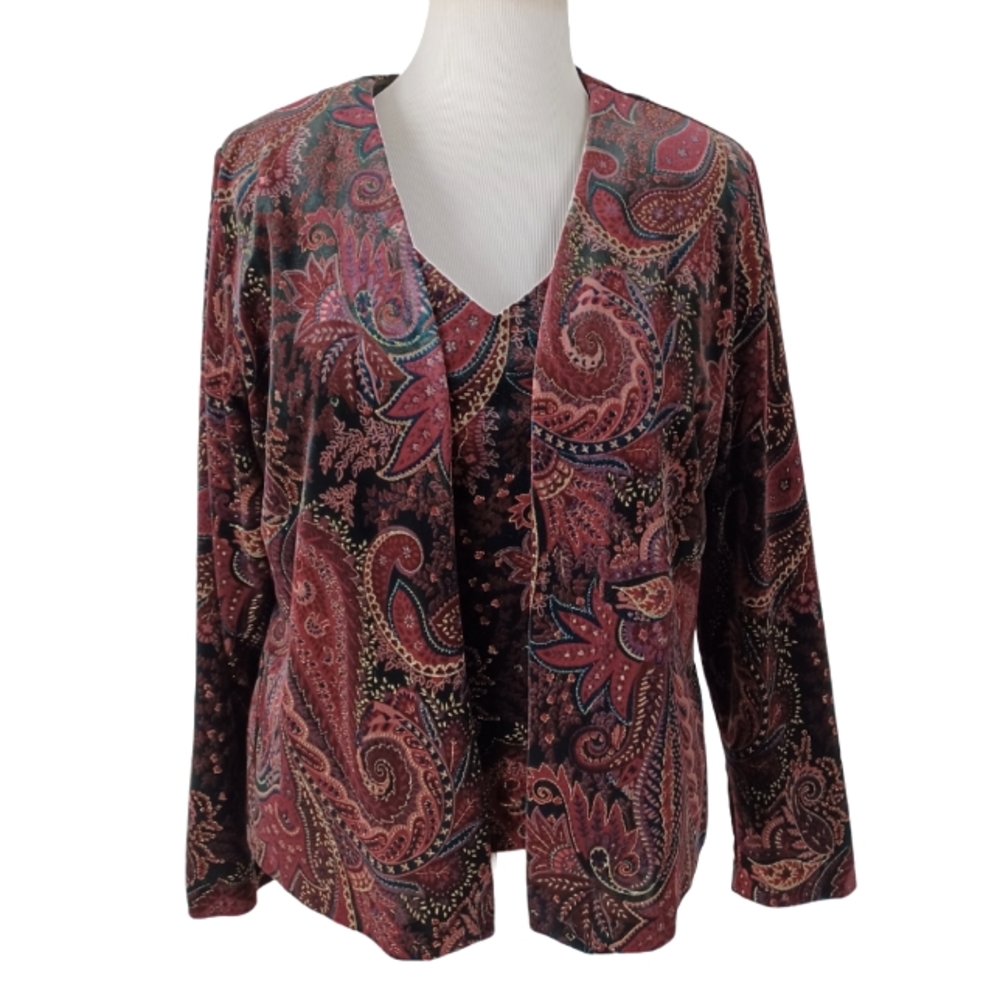 XSCAPE BY JOANNA CHEN 2 PIECE SET JACKET/TANK TOP SIZE XL